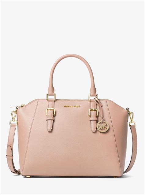 michael kors ciara medium pink|Michael Kors Saffiano Ciara Medium Messenger Pale Pink .